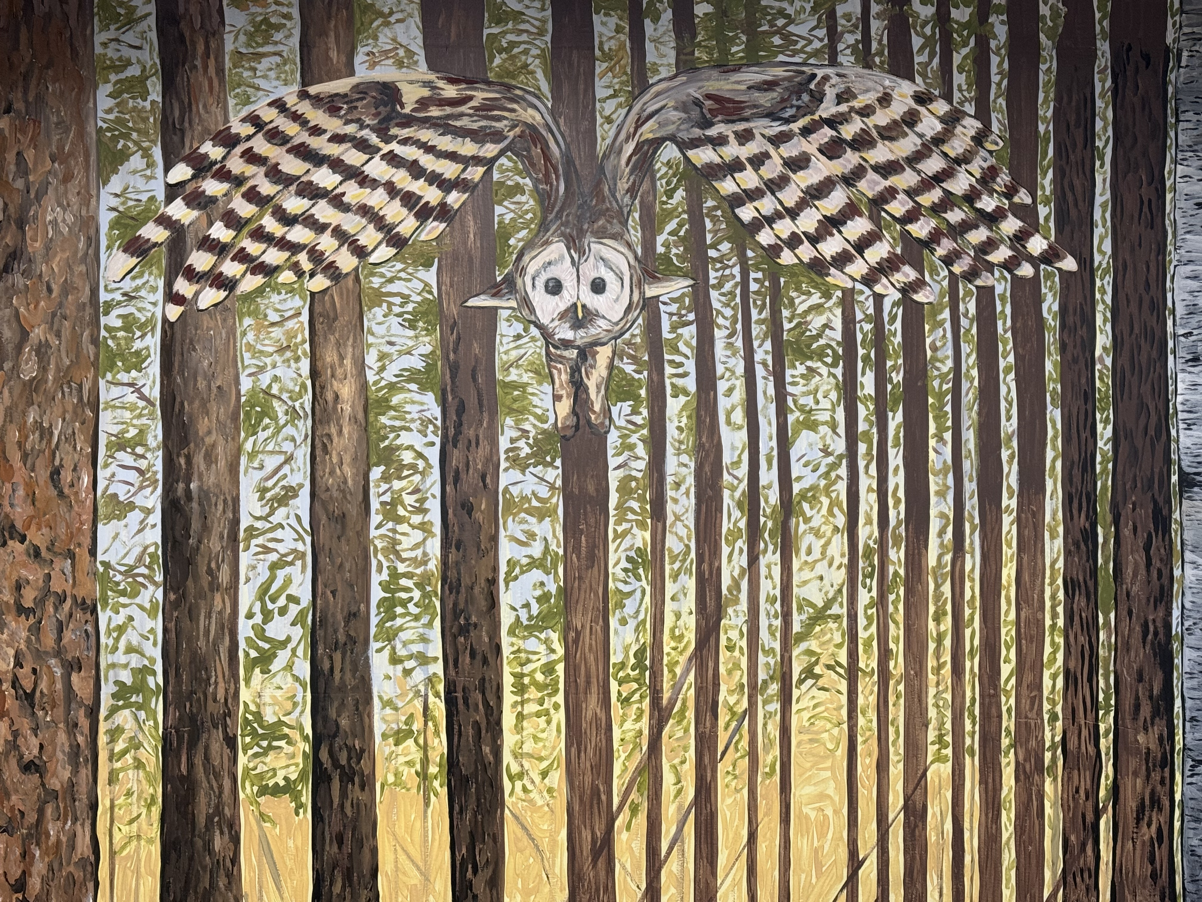 FLYING OWL PAINTING